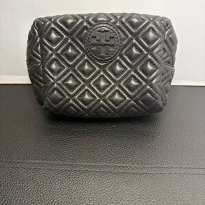 Tory Burch Quilted Black Cosmetic Bag Pouch
